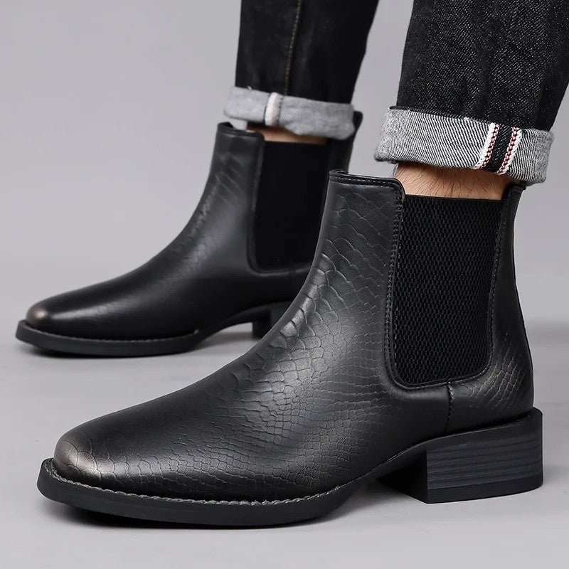 Duvall Textured Elastic Chelsea Boots