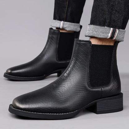 Duvall Textured Elastic Chelsea Boots