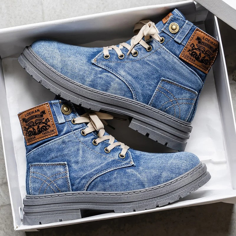 Duvane Rugged Stitch Detail Lace-Up Boots