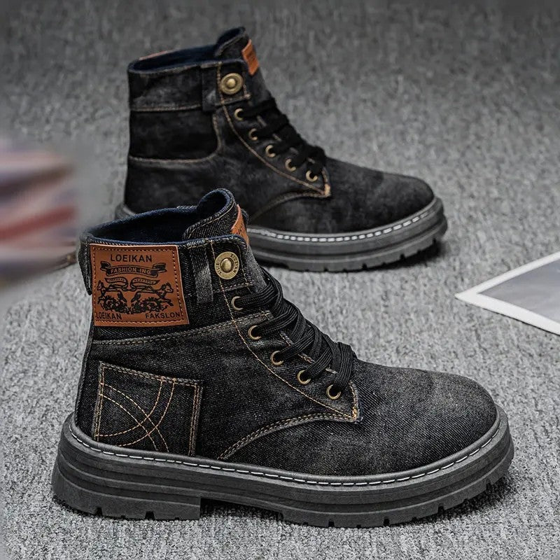 Duvane Rugged Stitch Detail Lace-Up Boots