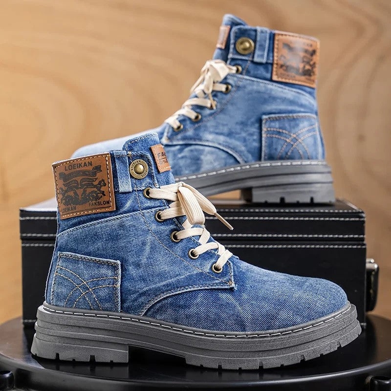 Duvane Rugged Stitch Detail Lace-Up Boots