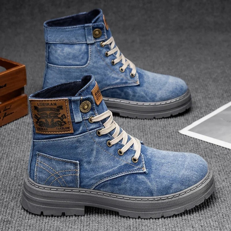 Duvane Rugged Stitch Detail Lace-Up Boots