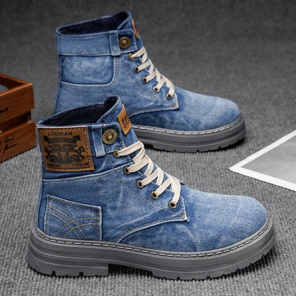 Duvane Rugged Stitch Detail Lace-Up Boots