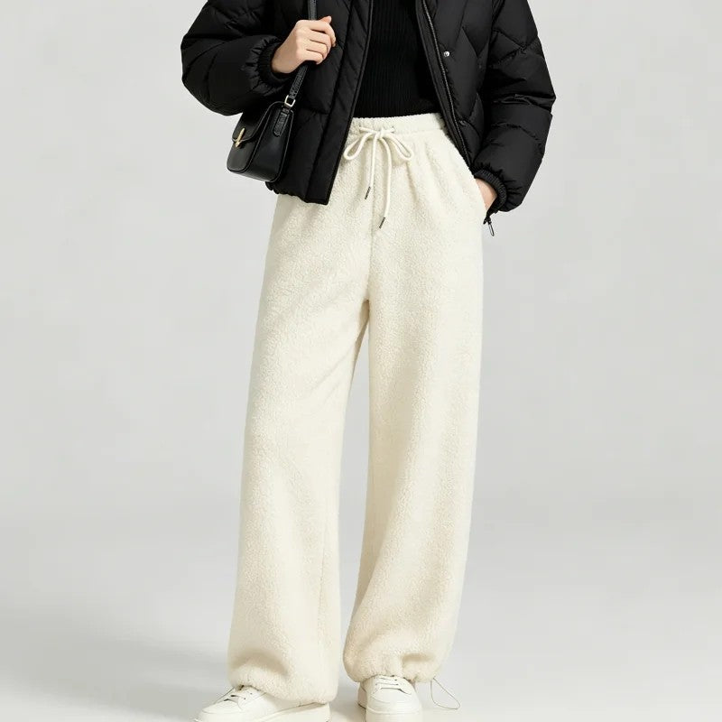 Eleanor Women's Fleece Relaxed Wide-Leg Pants