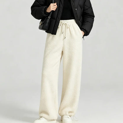 Eleanor Women's Fleece Relaxed Wide-Leg Pants