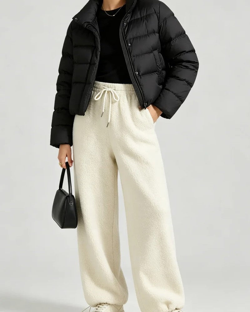 Eleanor Women's Fleece Relaxed Wide-Leg Pants