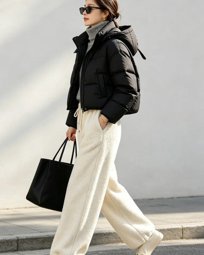 Eleanor Women's Fleece Relaxed Wide-Leg Pants