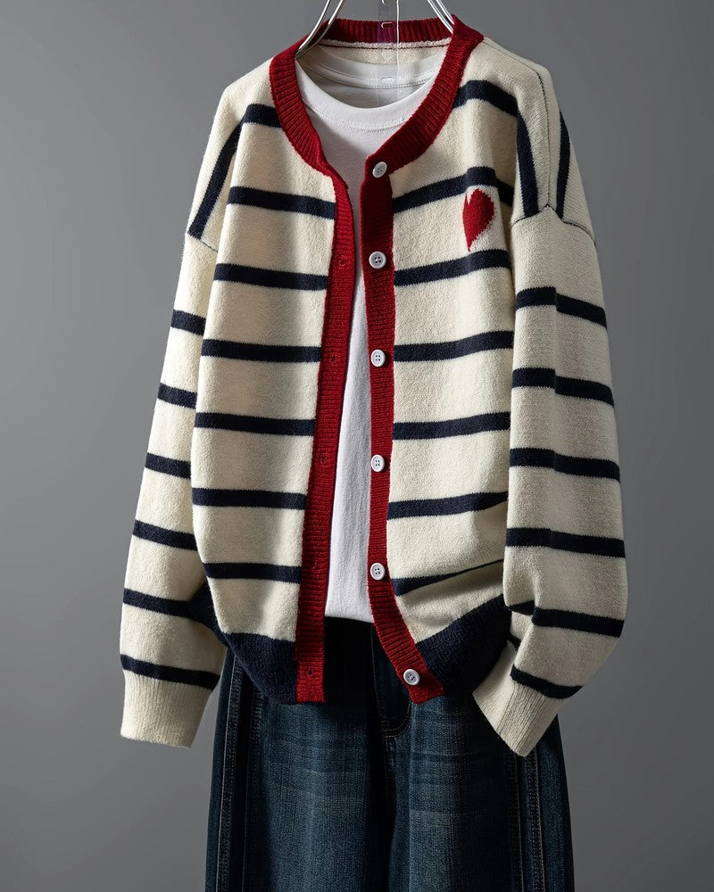 Eliane Relaxed Stripe Knit Cardigan