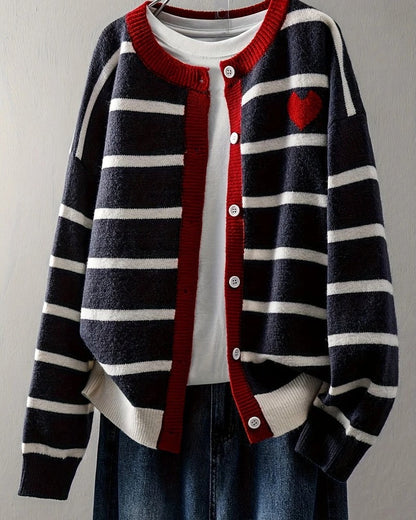 Eliane Relaxed Stripe Knit Cardigan