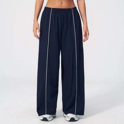 Eloria Relaxed Contrast Stitch Wide-Leg Pants