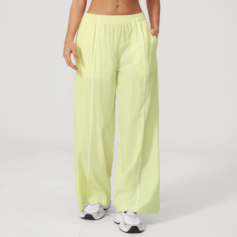 Eloria Relaxed Contrast Stitch Wide-Leg Pants