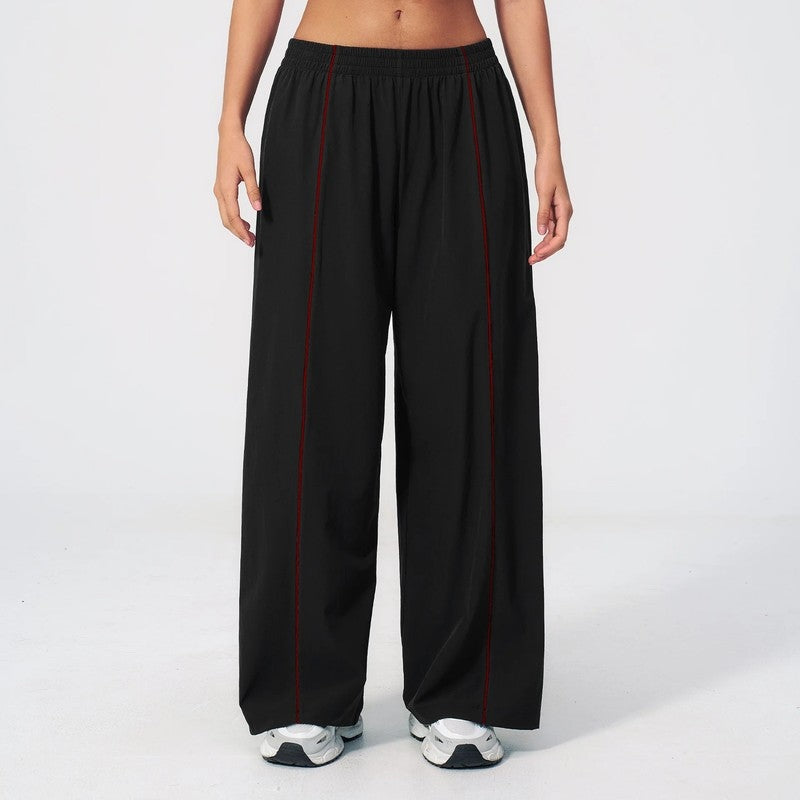 Eloria Relaxed Contrast Stitch Wide-Leg Pants