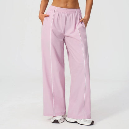 Eloria Relaxed Contrast Stitch Wide-Leg Pants