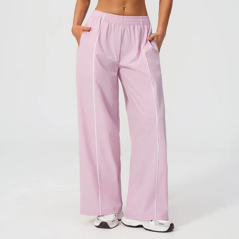 Eloria Relaxed Contrast Stitch Wide-Leg Pants