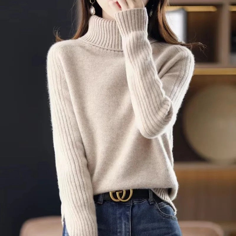 Eloria Ribbed Knit Turtleneck Sweater