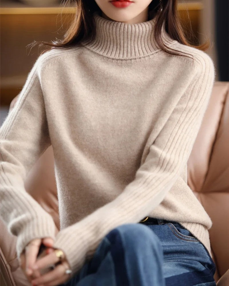 Eloria Ribbed Knit Turtleneck Sweater