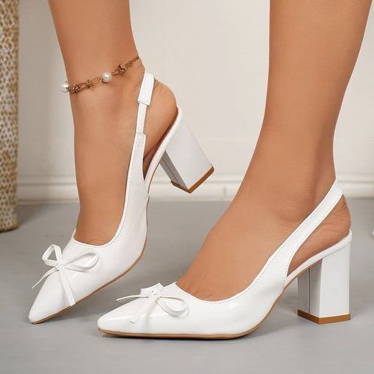 Eloria Slingback Bow Block Heel Pumps