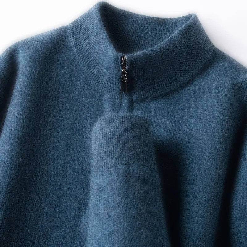 Eloria Zip Mock Neck Knit Sweater