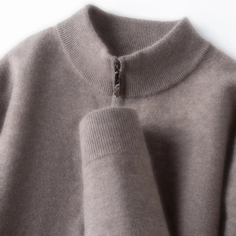 Eloria Zip Mock Neck Knit Sweater