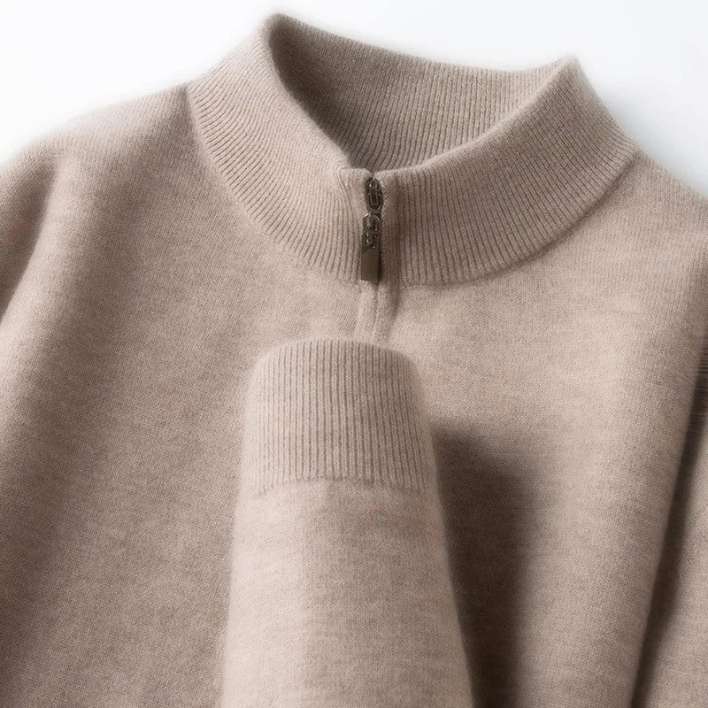 Eloria Zip Mock Neck Knit Sweater
