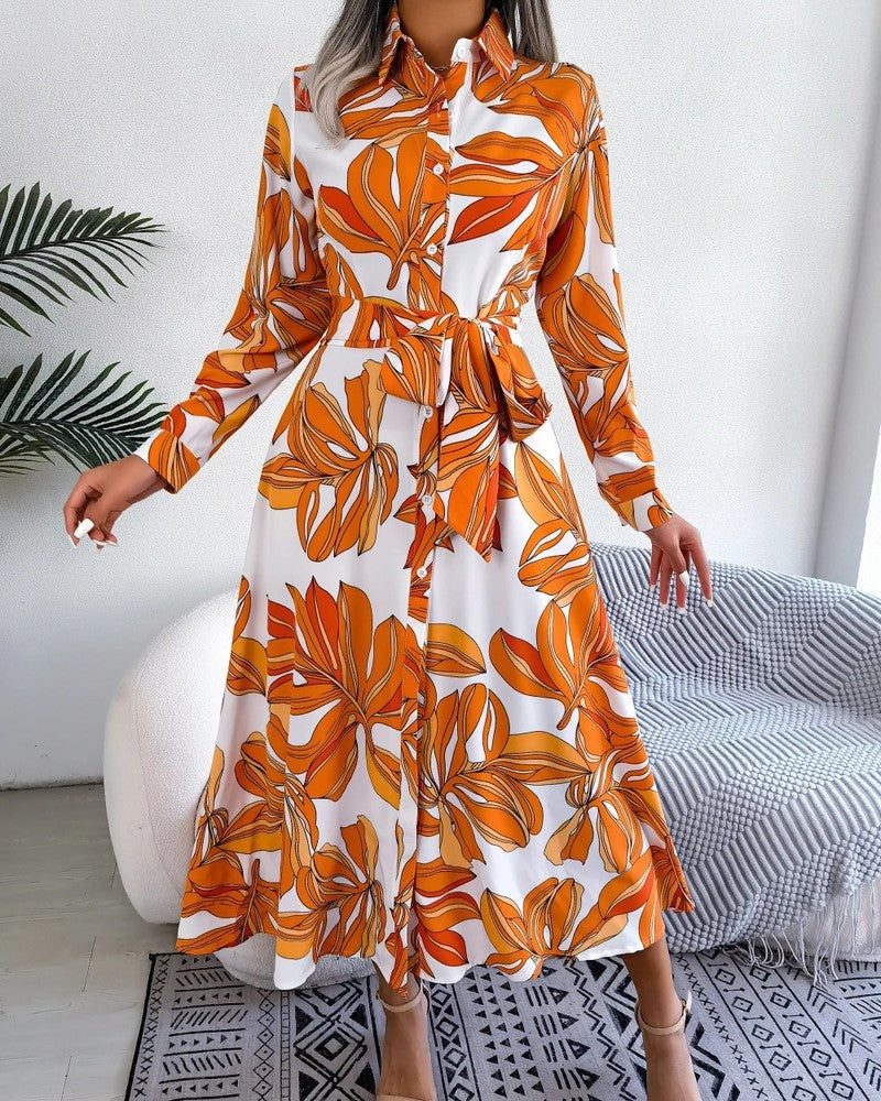 Elsa Women's Relaxed Belted Shirt Dress