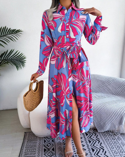 Elsa Women's Relaxed Belted Shirt Dress