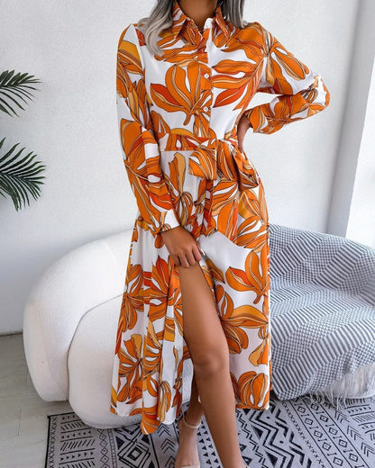 Elsa Women's Relaxed Belted Shirt Dress