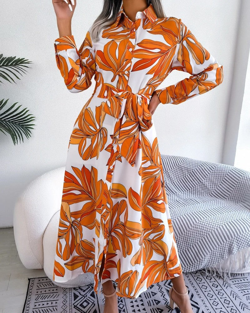 Elsa Women's Relaxed Belted Shirt Dress