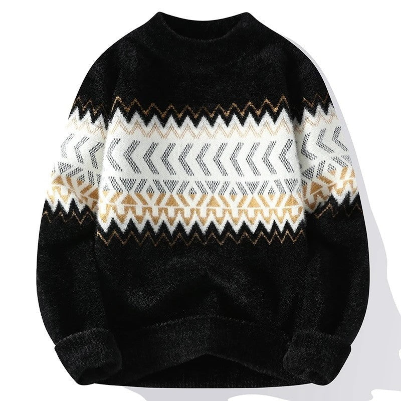 Selvaya Geometric Pattern Knit Sweater