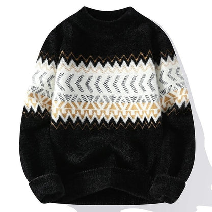 Selvaya Geometric Pattern Knit Sweater