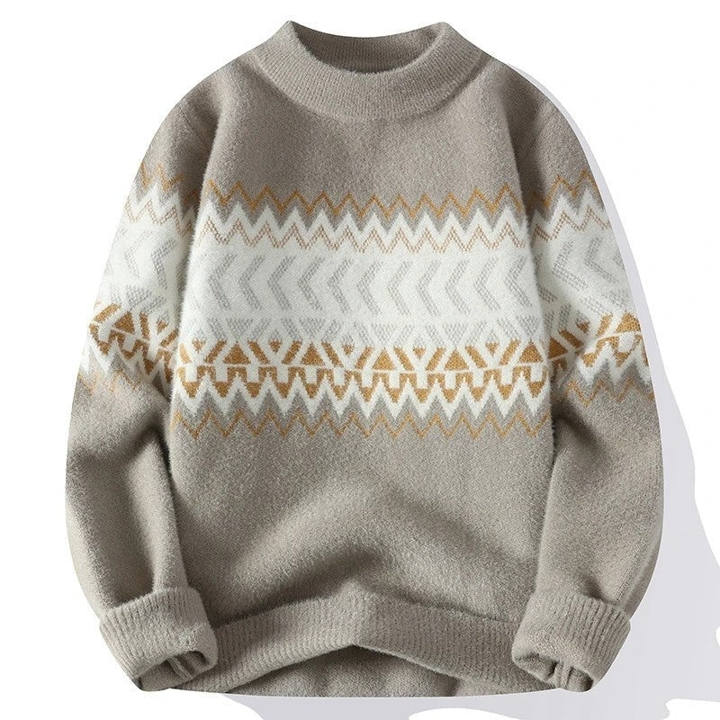 Selvaya Geometric Pattern Knit Sweater