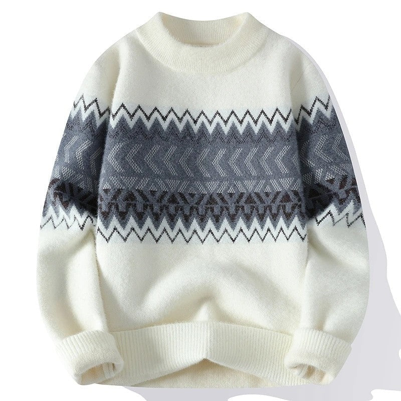 Selvaya Geometric Pattern Knit Sweater