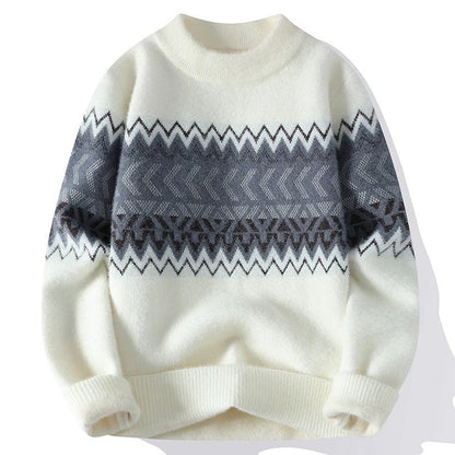 Selvaya Geometric Pattern Knit Sweater