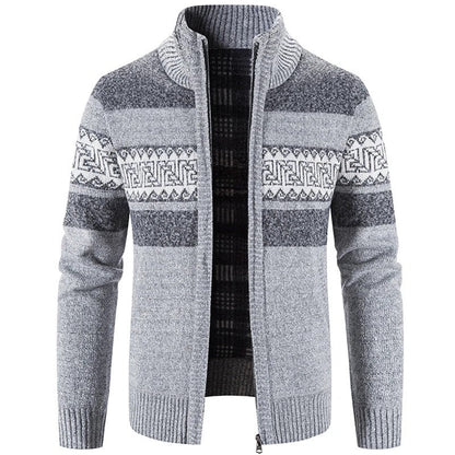 Elvar Patterned Zip Knit Cardigan