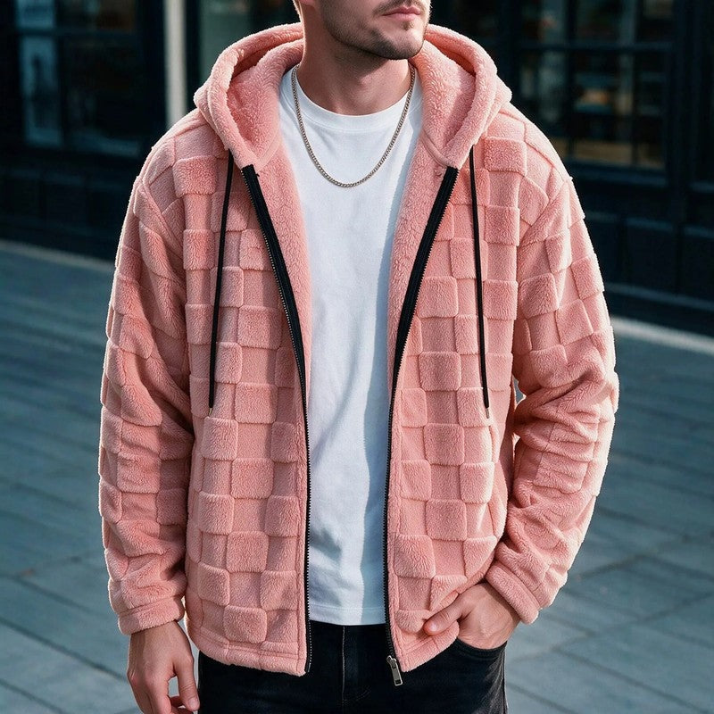 Erik Men's Textured Fleece Zip Hoodie