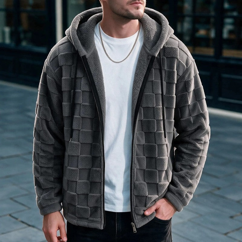 Erik Men's Textured Fleece Zip Hoodie