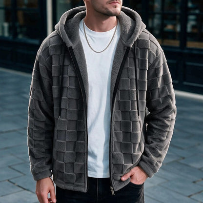 Erik Men's Textured Fleece Zip Hoodie