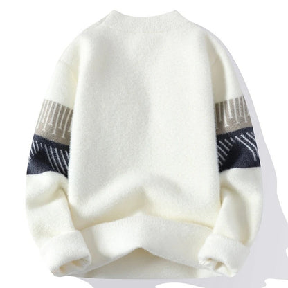 Evren Geometric Pattern Fleece Sweater