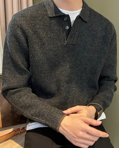 Felix Men's Ribbed Knit Polo Sweater