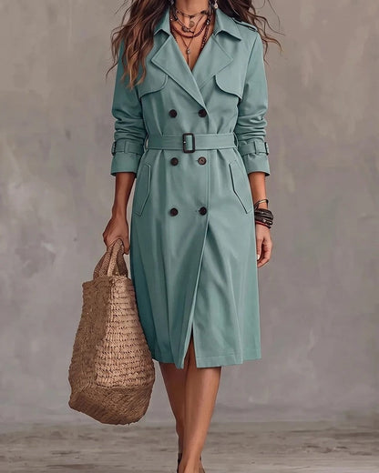 Fenwick Double-Breasted Belted Trench Coat