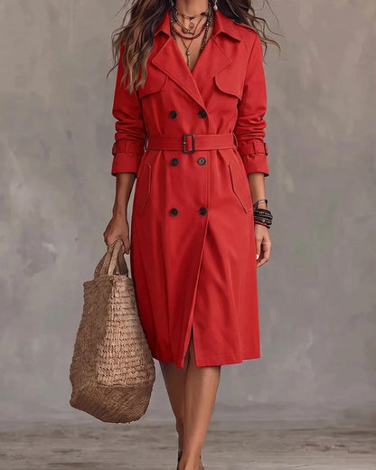 Fenwick Double-Breasted Belted Trench Coat
