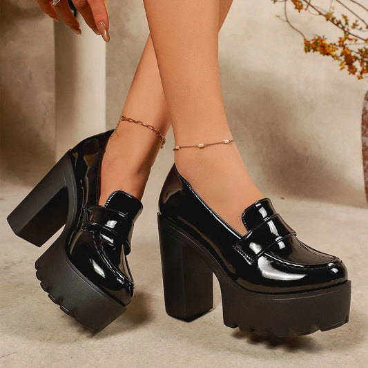Frances Women's Patent Platform Chunky Loafer