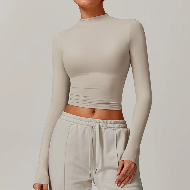 Hannah Women's Fitted Long Sleeve Crop Top