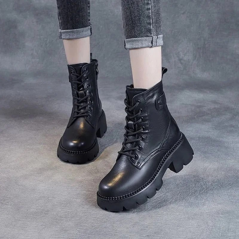 Iverson Chunky Lace-Up Ankle Boots