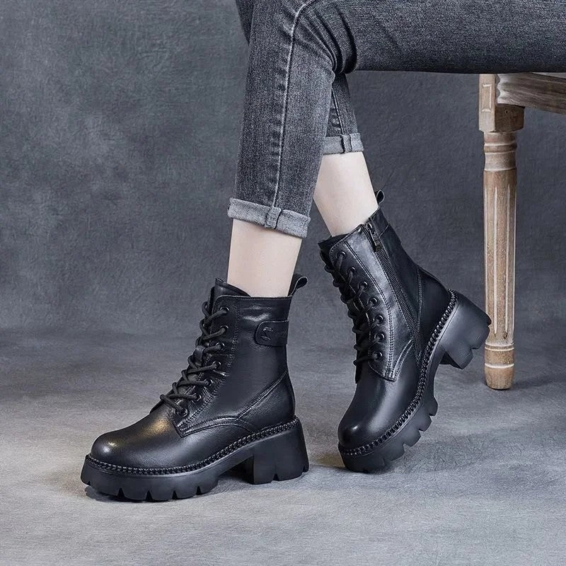 Iverson Chunky Lace-Up Ankle Boots
