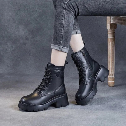 Iverson Chunky Lace-Up Ankle Boots