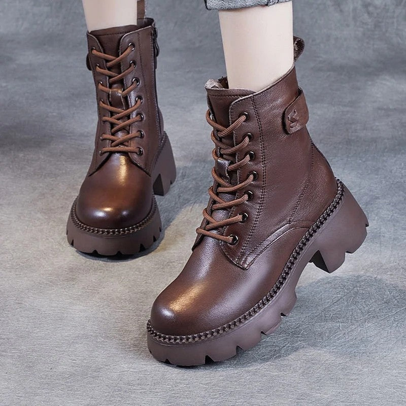 Iverson Chunky Lace-Up Ankle Boots