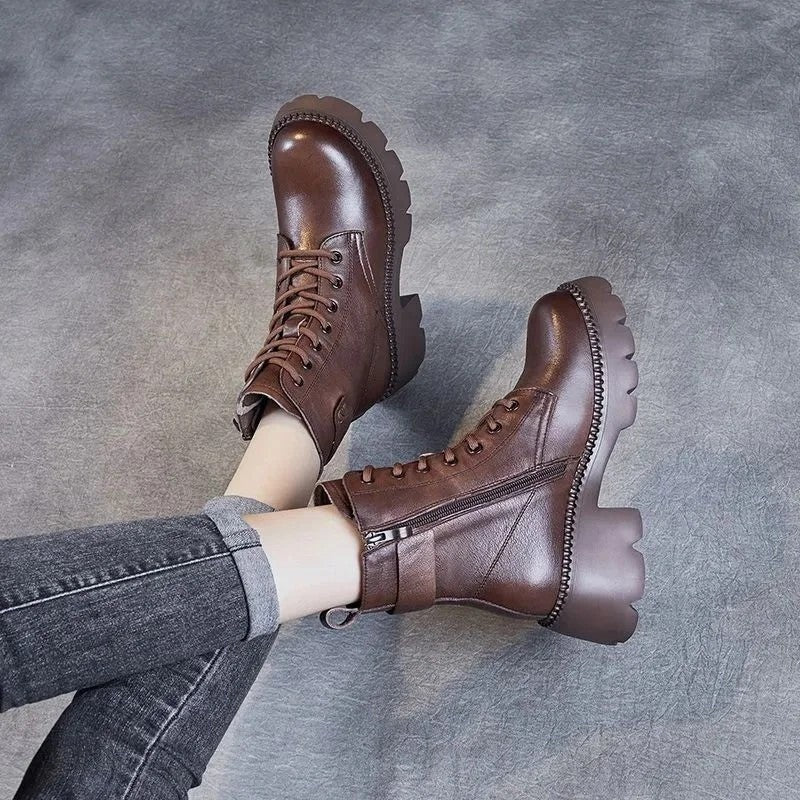 Iverson Chunky Lace-Up Ankle Boots