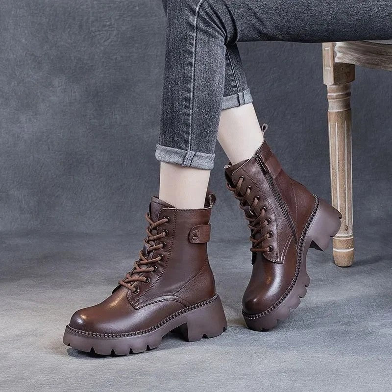 Iverson Chunky Lace-Up Ankle Boots