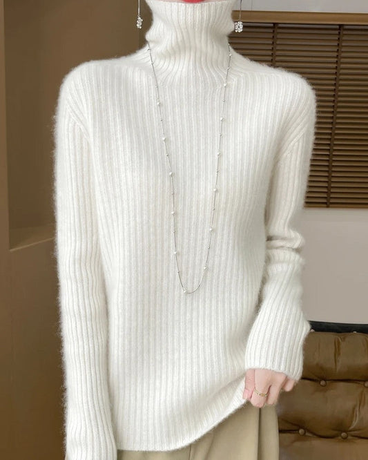 Joelle Ribbed Turtleneck Knit Sweater